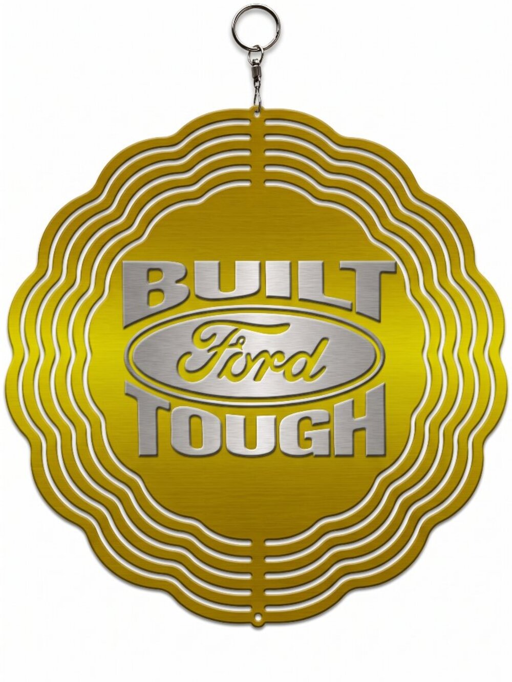 10" Built Ford Tough Logo Metal Kinetic Wind Spinner - Hanging Yard Decor